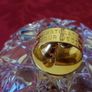 Killarney Crystal Cut Crystal Glass Congratulations On Your Wedding Lidded Jewelry Dish / Bowl With 22 Carat Gold Cover Handle and Footed Base Finishing Made In I Image 2