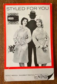 Vintage Shop Advert 1960s Shop Advertisement Showcard for Nino Fabrics