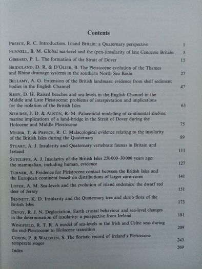 Island Britain a Quarternary Perspective - Geography Book - Geographical Society Book