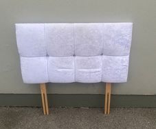 white velvet  single headboard with diamonte detail Free