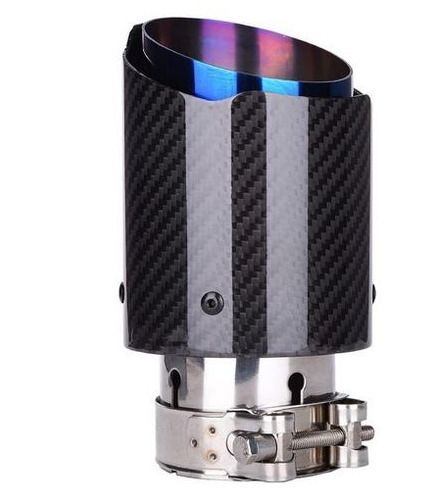 Car Exhaust Tip, carbon Fiber, Blued, 56-59mm