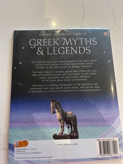 Greek myths and legends, classics book.