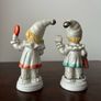 Vintage Porcelain Clown Figurines Harlequin Boy and Girl Hand Painted Ceramic Mid-Century Image 2