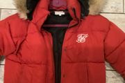 SIKSILK Red Jacket with Fur Hood