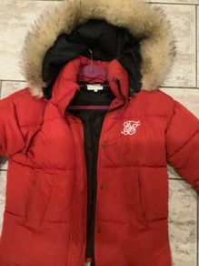 SIKSILK Red Jacket with Fur Hood