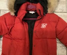 SIKSILK Red Jacket with Fur Hood