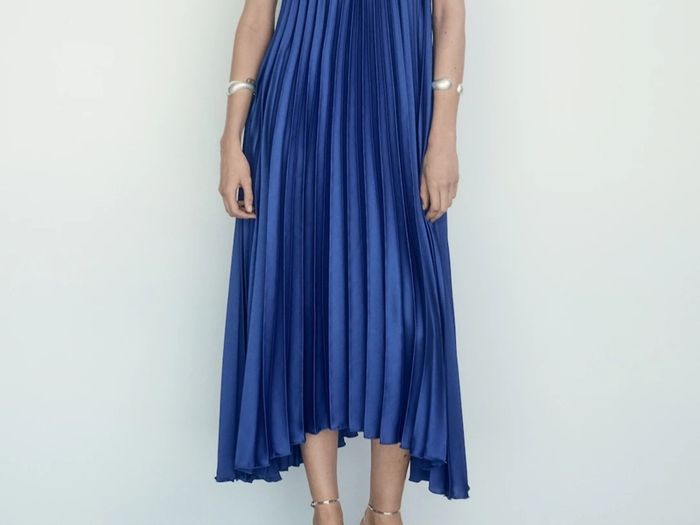 Pleated halter neck dress