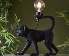 Black monkey table lamp.