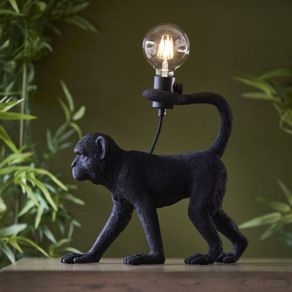 Black monkey table lamp.