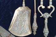 Brass, companion set, Fireside set, solid brass
