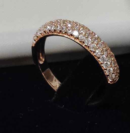 925 Sterling silver Rose Gold CZ micro pave ring