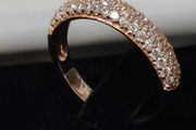 925 Sterling silver Rose Gold CZ micro pave ring