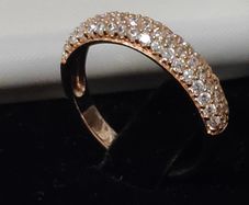 925 Sterling silver Rose Gold CZ micro pave ring