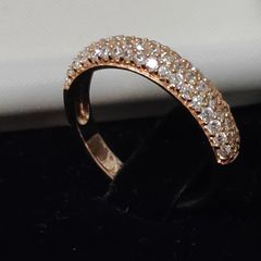 925 Sterling silver Rose Gold CZ micro pave ring