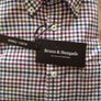 Bruun & Stengade Blue Trim Fit Easy Care Check Dress Shirt Image 3