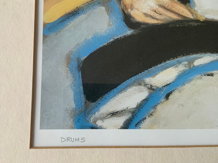 Drummer Art Print by Marsha Hammel Mounted and Framed