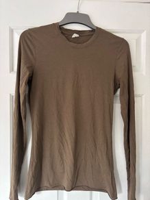 Arket long sleeved cotton tshirt size S brown mole