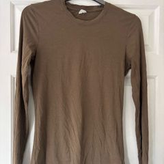 Arket long sleeved cotton tshirt size S brown mole