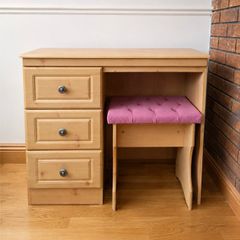 Pine-effect dressing table/vanity - great condition