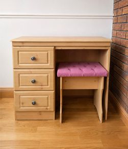 Pine-effect dressing table/vanity - great condition