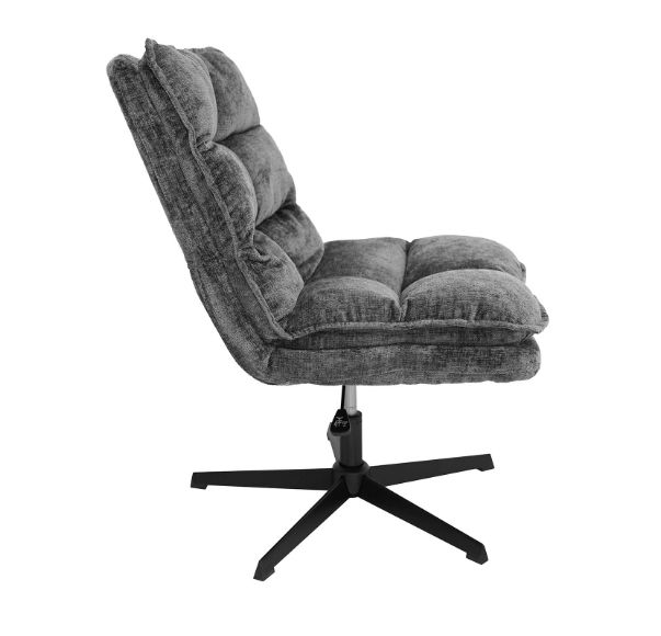 Savona Light Grey Ergonomic Swivel Armchair with Ottoman