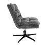 Savona Light Grey Ergonomic Swivel Armchair with Ottoman Image 4