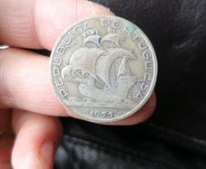 1955 Portugal Silver 10 Escudos Coin