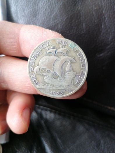 1955 Portugal Silver 10 Escudos Coin