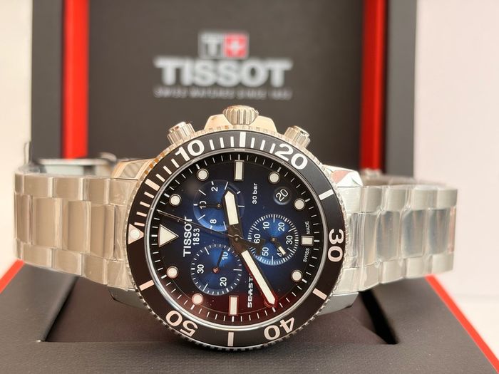 Tissot Seastar 1000 Chronograph Men's Graded Blue Watch T1204171104101