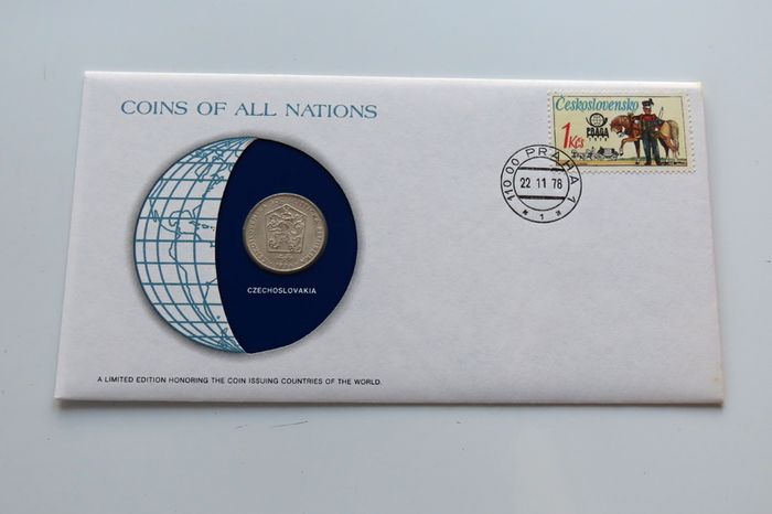 Czechoslovakia 1974 Vintage Coin Stamp cover BUNC