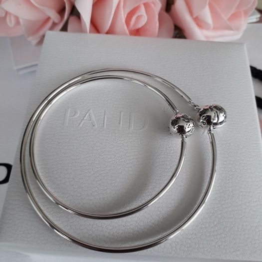 New genuine pandora sterling silver essence bracelet/ bangle