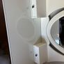 Elegant White Vanity Table & Mirror Set with Glass Top Image 4