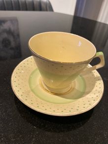 Crown Devon teacup and saucer set