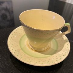 Crown Devon teacup and saucer set