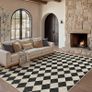 Rugs Living Room Area Rug 200x300cm Black Bedroom Large Checkered Carpet Washable Non Slip Lounge Office Dining Room Soft Low Pile Modern Geometric Carpets Image 3