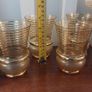 Fabulous Set of Four Vintage Retro Mid-Century-Modern Tumblers with Gilt Banding and a Lovely Unusual Shape, Unknown Maker but Likely from Bohemia or Czechoslovakia Image 8