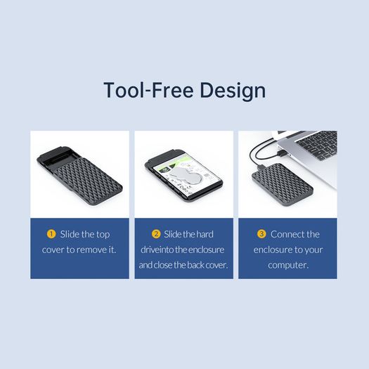 ORICO USB 3.0 (UASP) 5Gbps to SATA 2.5" HDD/SSD Enclosure with Auto Sleep Mode (Brand New/Warranty)