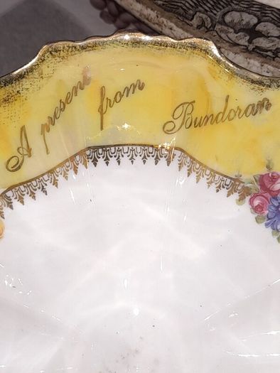 Antique Porcelain Footed Bowl A Present From Bundoran, manufactured in the Silesia region of Germany now part of Poland