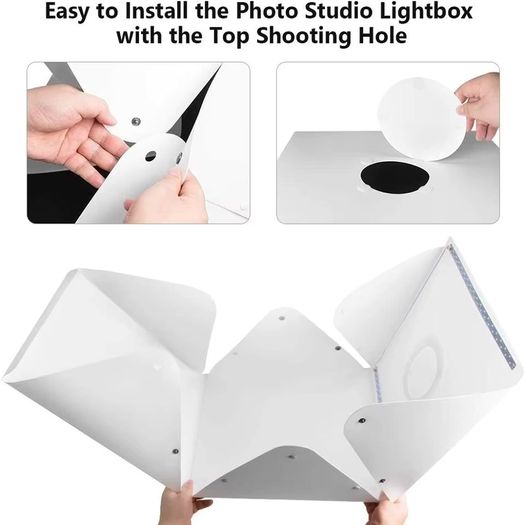 Folding Lightbox 20/30/40cm Portable Photography Photo Studio Tent LED Softbox Background Kit USB Mini Light Box For DSLR Camera