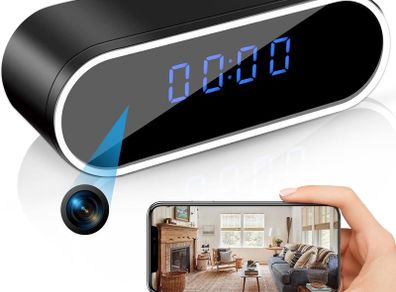 WiFi Hidden Spy Clock Camera Secret Nanny Cam With Motion Detection | 1080p Video Recording, Covert Camera With Night Vision, Mobile App Control for Home, Office
