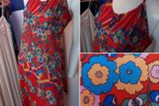 Psychedelic Festival Vintage Halter Dress