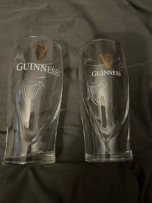 Guinness beer glasses pint half pint