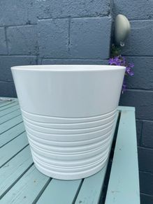 White ceramic plant pot