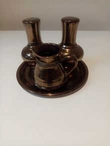 Vintage 70s Prinknash Abbey Pottery Condiment Set
