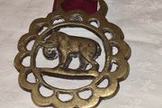 Antique solid brass Elephant medallion