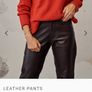 chocolate brown real leather trousers Image 2