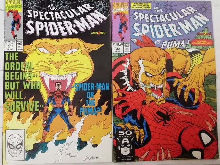 Spectacular Spider-Man #171 & 172 Spidey VS The Puma Parts 1 & 2 (1990)