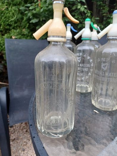 Soda  Syphon, Glass Bottles ,  Antique Pub Memorabilia