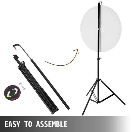 61 cm Color Prize Wheel Tripod Floor Stand Color Prize Wheel 14 Slots Dry Ease Fortune Spinner Fortune Spinning Game