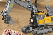 Children's Kids 2.4G Remote Control Excavator Digger RC Model Car Toys Dump Truck Bulldozer Engineering Vehicle Christmas Birthday Rechargeable Battery Gifts